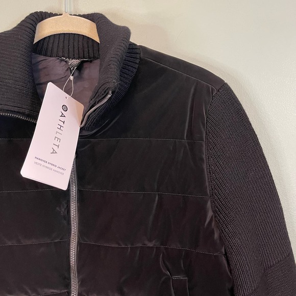 Athleta Women's Hanover Velvet Merino Wool Blend Hybrid Jacket Black Medium NWT - Picture 3 of 11